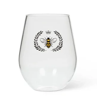Abbott Stemless Wine Glass - Bee in Crest - Little Painter Art | Exploring the Endless Possibilities of Art Best Sale