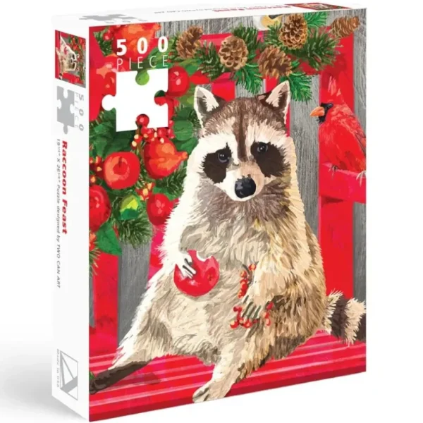 Allport Editions 500pc Puzzle - Red Handed Raccoon - Little Painter Art | Exploring the Endless Possibilities of Art Clearance