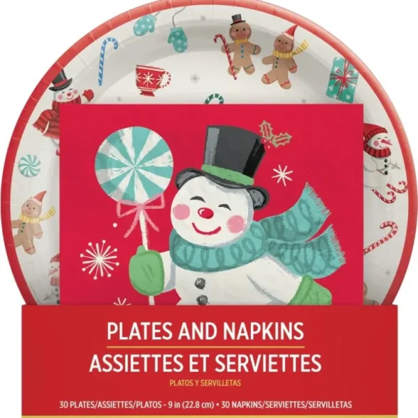 Amscan Christmas Holiday Plates & Napkins Value Pack 60pc Set - Little Painter Art | Exploring the Endless Possibilities of Art Online