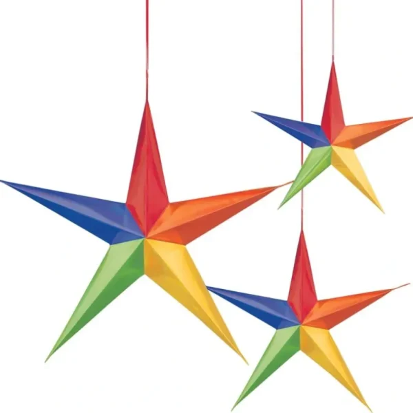 Amscan 3D Hanging Star Decorations - Rainbow - Little Painter Art | Exploring the Endless Possibilities of Art Sale