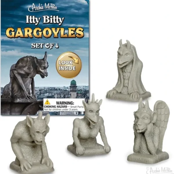 Archie McPhee Itty Bitty Gargoyles 4pk - Little Painter Art | Exploring the Endless Possibilities of Art Clearance