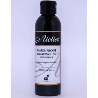 Atelier Acrylic Medium - Waterproof Drawing Ink - Little Painter Art | Exploring the Endless Possibilities of Art CarbonBlack250ml Clearance