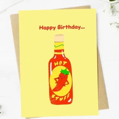 Big Moods Greeting Card - Happy Birthday Hot Stuff - Little Painter Art | Exploring the Endless Possibilities of Art Fashion