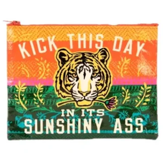 Blue Q Recycled Zipper Pouch - Kick This Day - Little Painter Art | Exploring the Endless Possibilities of Art Cheap
