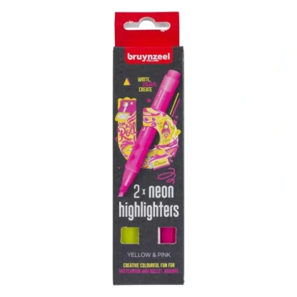 Bruynz Highlighter Set 2pk - Yellow & Pink - Little Painter Art | Exploring the Endless Possibilities of Art Best