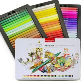 Bruynzeel Twin-Tip Fineliner Brush Pens - Set of 72 - Little Painter Art | Exploring the Endless Possibilities of Art Outlet