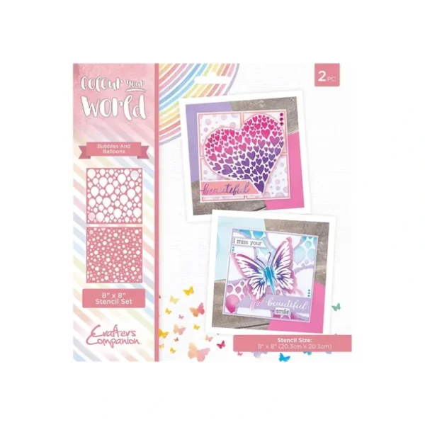 Colour Your World 8x8" Stencil Set - Bubbles and Balloons - Little Painter Art | Exploring the Endless Possibilities of Art Shop