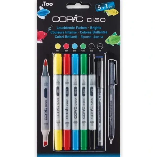 COPIC Ciao Marker 5+1 Brights Set - Little Painter Art | Exploring the Endless Possibilities of Art Online