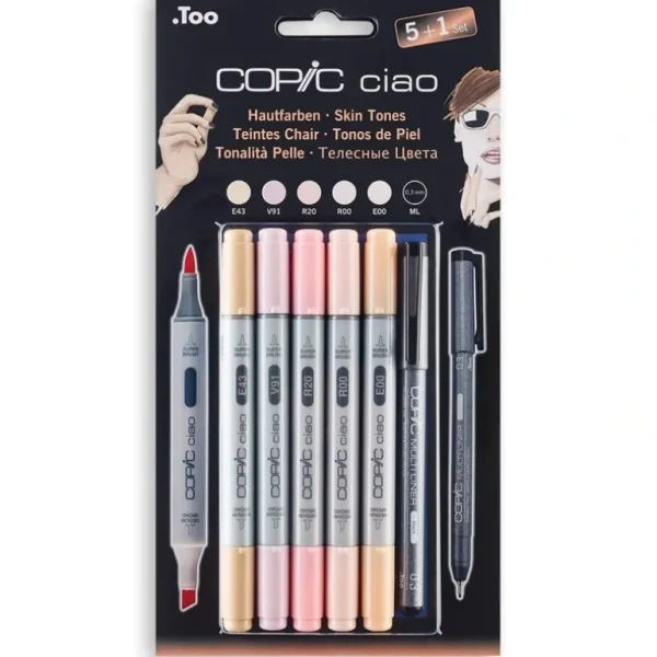 COPIC Ciao Marker 5+1 Skin Tones Set - Little Painter Art | Exploring the Endless Possibilities of Art Online