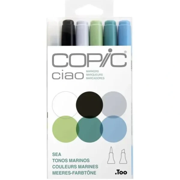 Copic Ciao Marker Set Sea Tones 6pk - Little Painter Art | Exploring the Endless Possibilities of Art Flash Sale