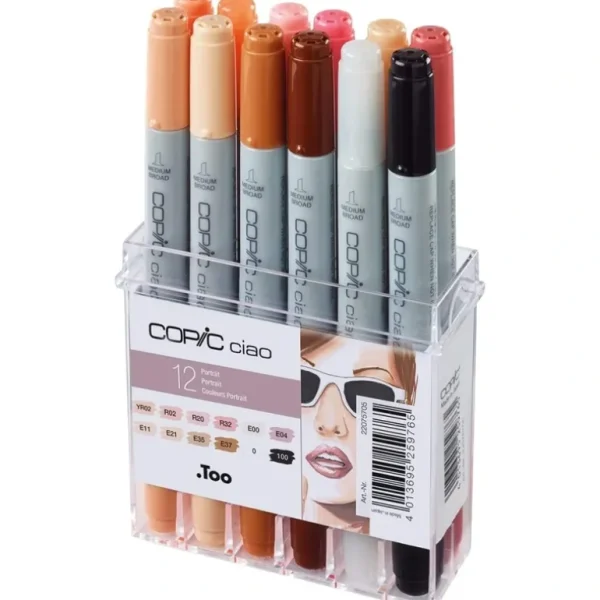 COPIC Ciao Markers - Skin Tone Colours - Set of 12 - Little Painter Art | Exploring the Endless Possibilities of Art Fashion
