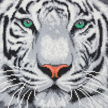 Craft Buddy DIY Crystal Art Medium Framed Kit - White Tiger - Little Painter Art | Exploring the Endless Possibilities of Art Outlet