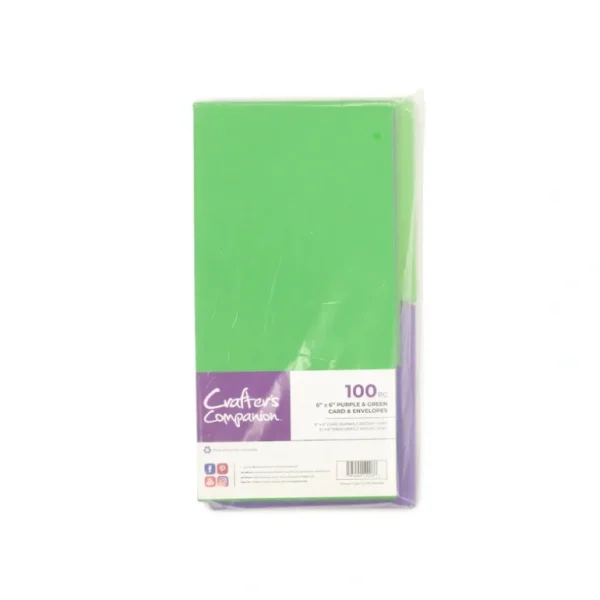 Crafter's Companion - 6"x6" Purple & Green Card & Envelopes 100pc - Little Painter Art | Exploring the Endless Possibilities of Art Hot