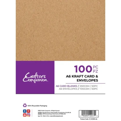 Crafter's Companion A6 Kraft Card & Envelopes - 100 Piece - Little Painter Art | Exploring the Endless Possibilities of Art Fashion
