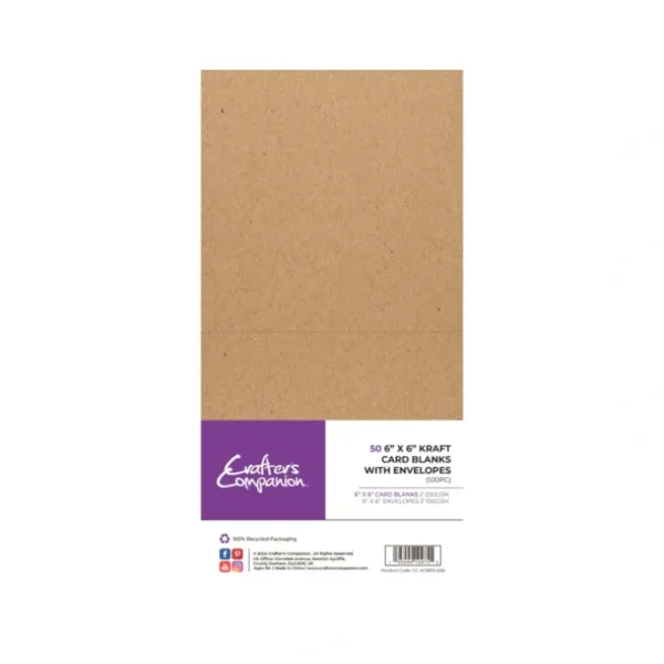 Crafter's Companion 6"x 6" Kraft Card & Envelopes - 100 Piece - Little Painter Art | Exploring the Endless Possibilities of Art Discount