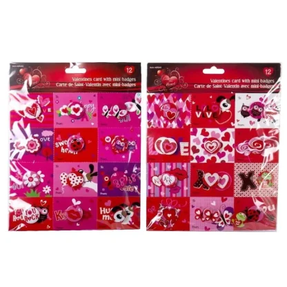CTG From The Heart Valentine Cards & Mini Badges 12pk Assorted - Little Painter Art | Exploring the Endless Possibilities of Art Discount