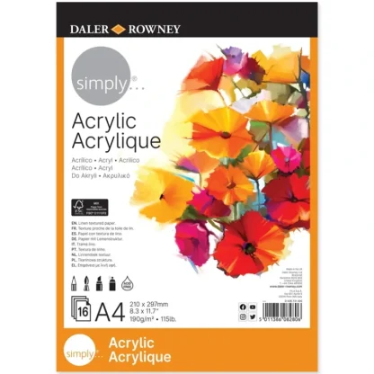 Daler-Rowney Simply Acrylic Paper Pads - Little Painter Art | Exploring the Endless Possibilities of Art A4 Hot