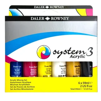 Daler-Rowney System3 Acrylic Process Mixing Set - 6 x 59ml - Little Painter Art | Exploring the Endless Possibilities of Art Flash Sale