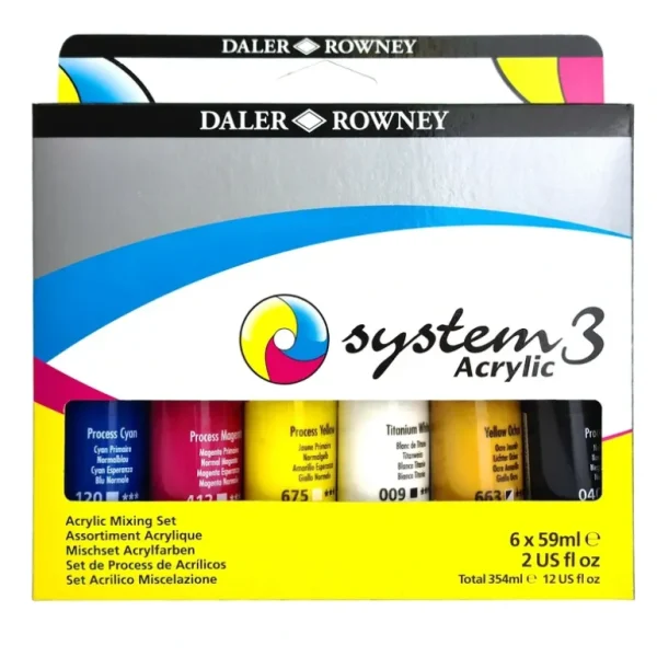 Daler-Rowney System3 Acrylic Process Mixing Set - 6 x 59ml - Little Painter Art | Exploring the Endless Possibilities of Art Flash Sale