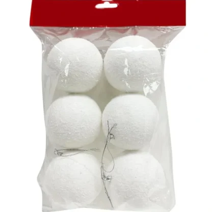 Deco Noel Foam Snowballs Hanging Ornaments 6pk - Little Painter Art | Exploring the Endless Possibilities of Art Shop