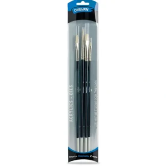 Derivan Professional Long Handle Natural Hog Bristle Brush Set of 4 - Little Painter Art | Exploring the Endless Possibilities of Art Fashion