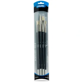 Derivan Professional Long Handle Natural Hog Bristle Brush Set(B) of 5 - Little Painter Art | Exploring the Endless Possibilities of Art Flash Sale