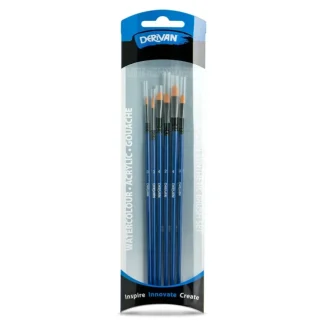 Derivan Professional Short Handle Golden Fine Synthetic Brush Set(B) of 6 - Little Painter Art | Exploring the Endless Possibilities of Art Cheap