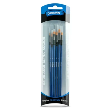 Derivan Professional Short Handle Golden Fine Synthetic Brush Set(B) of 6 - Little Painter Art | Exploring the Endless Possibilities of Art Cheap