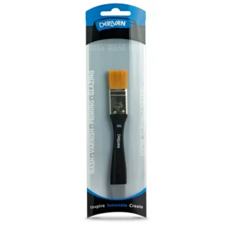 Derivan Professional Short Handle Golden Fine Synthetic Flat Brush - Little Painter Art | Exploring the Endless Possibilities of Art Hot
