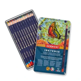 Derwent Inktense Watercolour Ink Pencils - Tin of 12 Assorted Pencils - Little Painter Art | Exploring the Endless Possibilities of Art Store