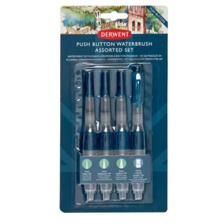 Derwent Push Button Waterbrush Assorted - Set of 4 - Little Painter Art | Exploring the Endless Possibilities of Art Clearance