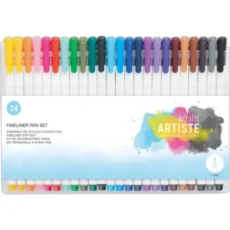Docrafts Artiste Coloured Fineliner Pens - Set of 24 - Little Painter Art | Exploring the Endless Possibilities of Art Online