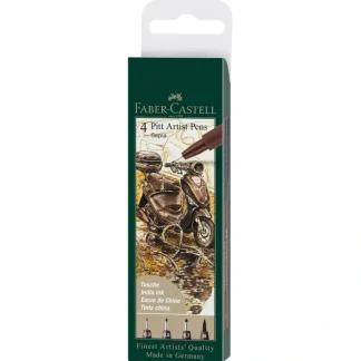 Faber-Castell Fine Pitt Brush Pen - Sepia - Set of 4 - Little Painter Art | Exploring the Endless Possibilities of Art^ New