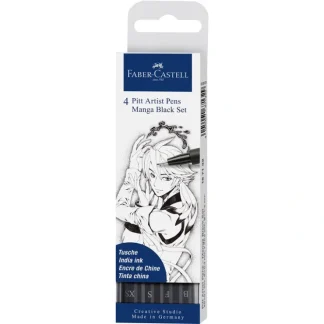Faber-Castell Fine Pitt Brush Pen - Manga Black - Set of 4 - Little Painter Art | Exploring the Endless Possibilities of Art^ Cheap