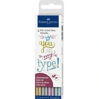 Faber-Castell Pitt Artist Pen Set 4pk Metallics - Little Painter Art | Exploring the Endless Possibilities of Art^ New