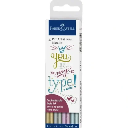 Faber-Castell Pitt Artist Pen Set 4pk Metallics - Little Painter Art | Exploring the Endless Possibilities of Art^ New