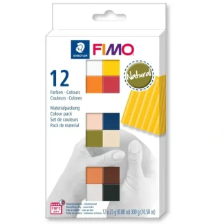 FIMO Soft Material Pack with 12 Half Blocks - NATURAL - Little Painter Art | Exploring the Endless Possibilities of Art^ Fashion