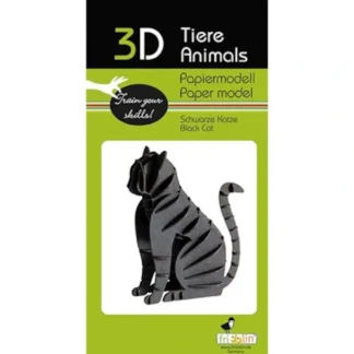 Fridolin 3D Paper Model - Cat, Black - Little Painter Art | Exploring the Endless Possibilities of Art Online