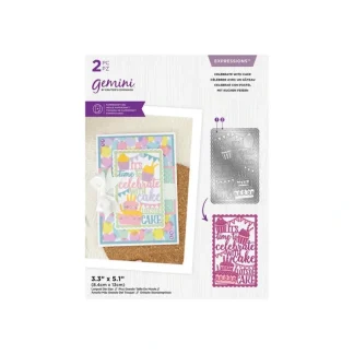 Gemini Expressions Image Sentiment Die - Celebrate with Cake - Little Painter Art | Exploring the Endless Possibilities of Art Store
