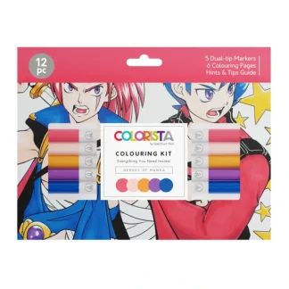 Heroes of Manga Colouring Kit with Pens and Pages - Colorista - Little Painter Art | Exploring the Endless Possibilities of Art^ Best