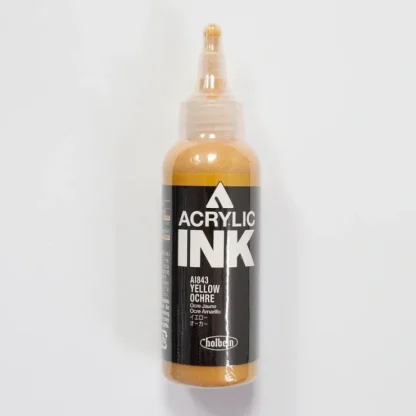 Holbein Acrylic Ink AI843 Yellow Ochre A 100ml - Little Painter Art | Exploring the Endless Possibilities of Art^ Online